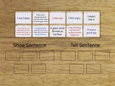 Show vs. Tell Sentences 