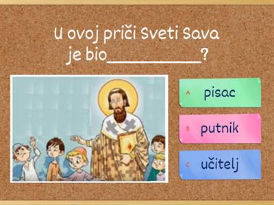 Sveti Sava i đaci, narodna priča - kviz