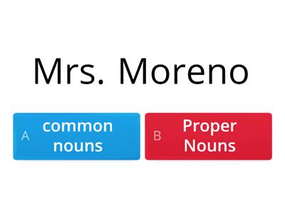 English Grammar -  Common and proper nouns Quiz