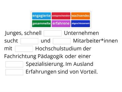 Partizip I und II als Adjektiv