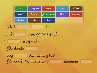 Dialogo para primera clase (Español A1)