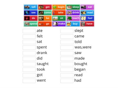 Irregular verbs (part 1 - Outcomes Beginner)