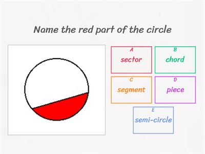 parts of a circle quiz