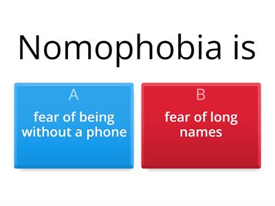 Fears and phobias