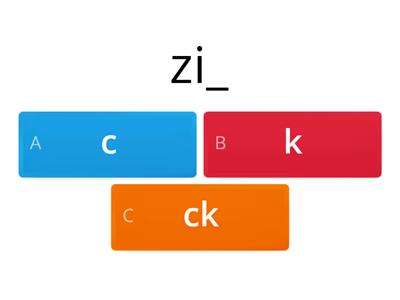 c, k or ck with nonsense words