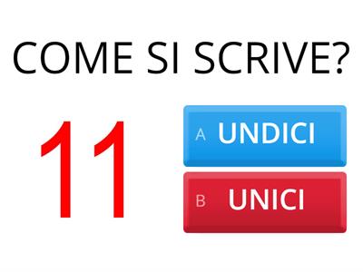 I numeri (11-20) - ortografia