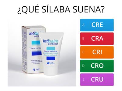 SÍLABAS TRABADAS CRA, CRE, CRI, CRO, CRU