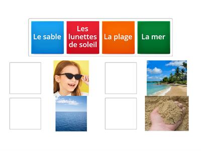 à la plage - vocabulaire simple