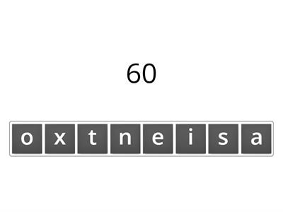 nombres 60 à 69 (annagramme)