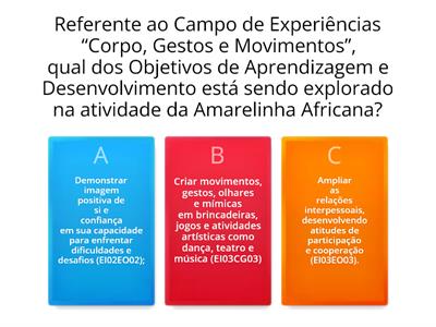 Quiz Amarelinha Africana 