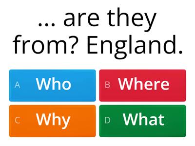 Wh- questions quiz beginners 1