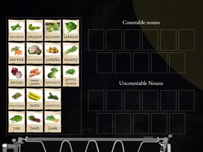 COUNTABLE AND UNCOUNTABLE VEGETABLES