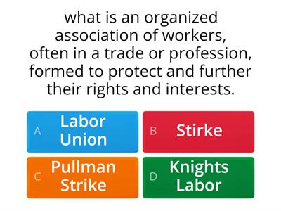 Labor movement wordwall