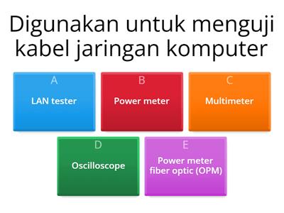 Soal Pemahaman Tentang Alat Ukur Jaringan Komputer