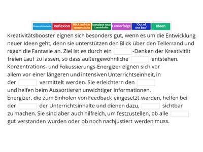Lückentext - Unterrichtsmaterialien