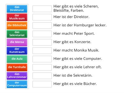 Wie heißen die Schulräume?