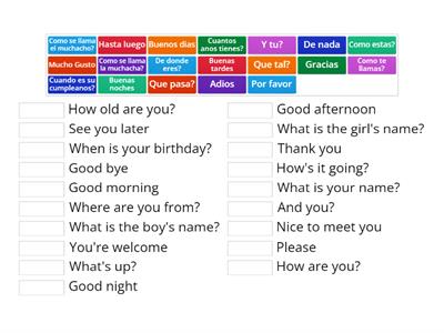 Greetings vocabulary sheet (no emotions)