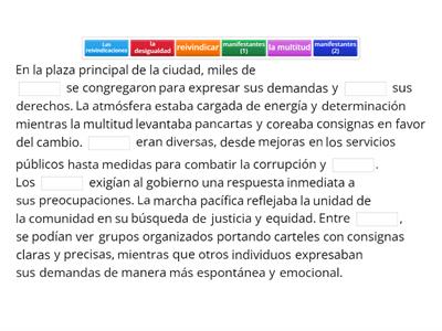 Español B2: Manifestaciones, texto