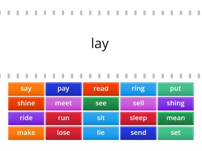 Irregular verbs - intermediate PART 3