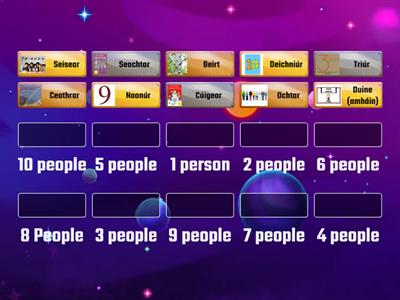 Matching game: Ag comhaireamh daoine/ Counting People