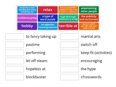 Free-time activities (Vocabulary WS 1A Roadmap B2+)
