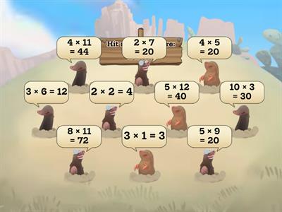 Times Tables Whack-a-mole!