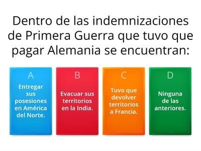 Ejercicios de Repaso de Evaluacion : Imperialismo- Primera Guerra Mundial- Crisis 1929