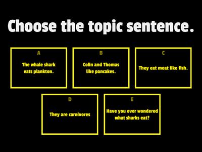 Topic Sentence/Detail Sentence