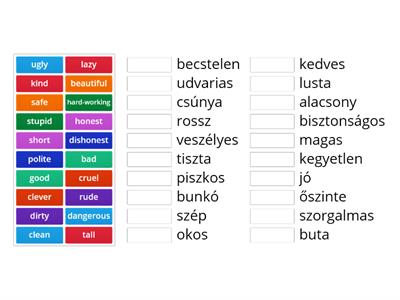 Angol-magyar adjectives Tinódi