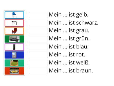 Welche Farben haben die Gegenstände?