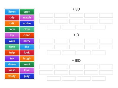 Brainy 5 - Unit 7 - regular verbs - ed - d - ied