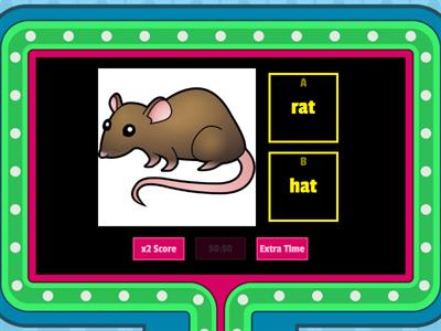ten vocabularies of Three letter phonic words: rat, sit, can, fan, cap, pen, ten, pet, net, hit