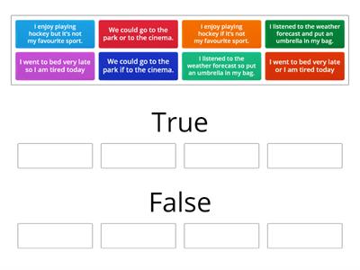  Casual connective true or false
