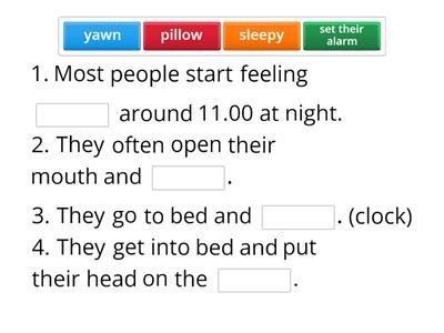 Vocabulary - Sleeping