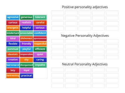 Personality Adjectives English
