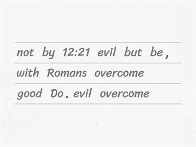 Romans 12:21 Memory Verse 