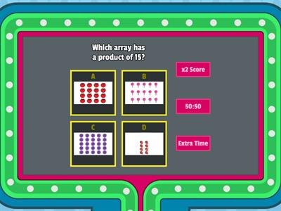 Green Group: Multiplication Arrays: Gameshow Quiz