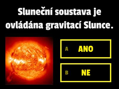 Slunce, planety sluneční soustavy - kvíz