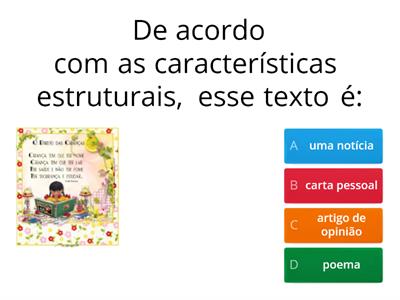 Português : Qual é o gênero textual?