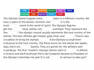 Olympic Games - reading comprehension