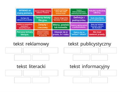 TYPY TEKSTÓW