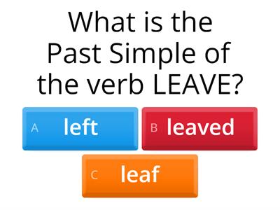 Irregular verbs, Past Simple