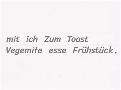 German Breakfast word order