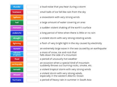 Weather and natural disasters