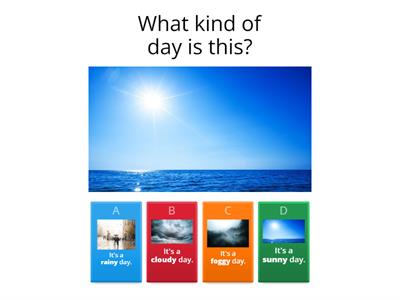 Using adjectives to describe the weather: Quiz