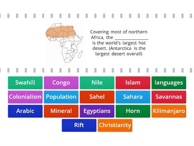 Intro to Africa Vocabulary