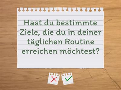 Alltag und Routine Fragen