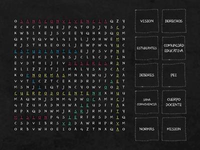 Sopa de letras: Manual de convivencia