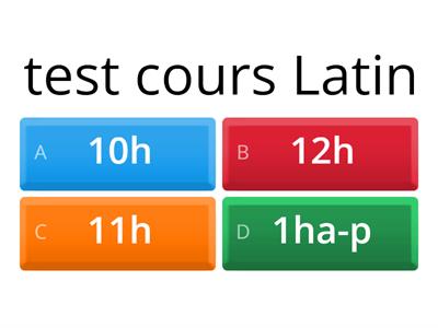 test cours Latin 