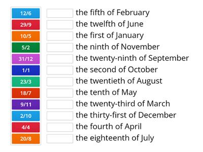 Dates (Ordinal Numbers and Months)